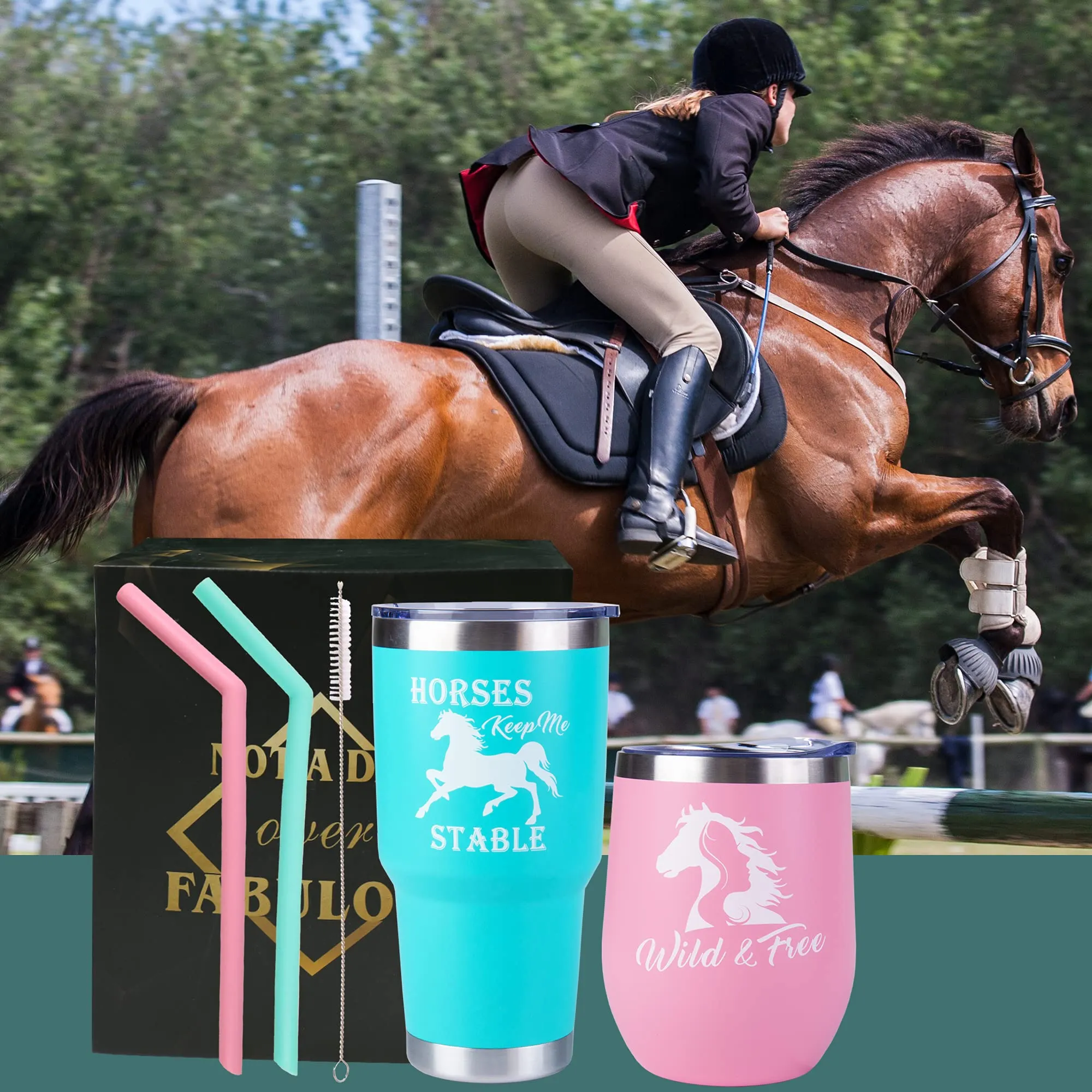 Horse Gifts for Women, Horse Lover Gifts, Wild and Free Horse Tumbler, Gifts for Horse