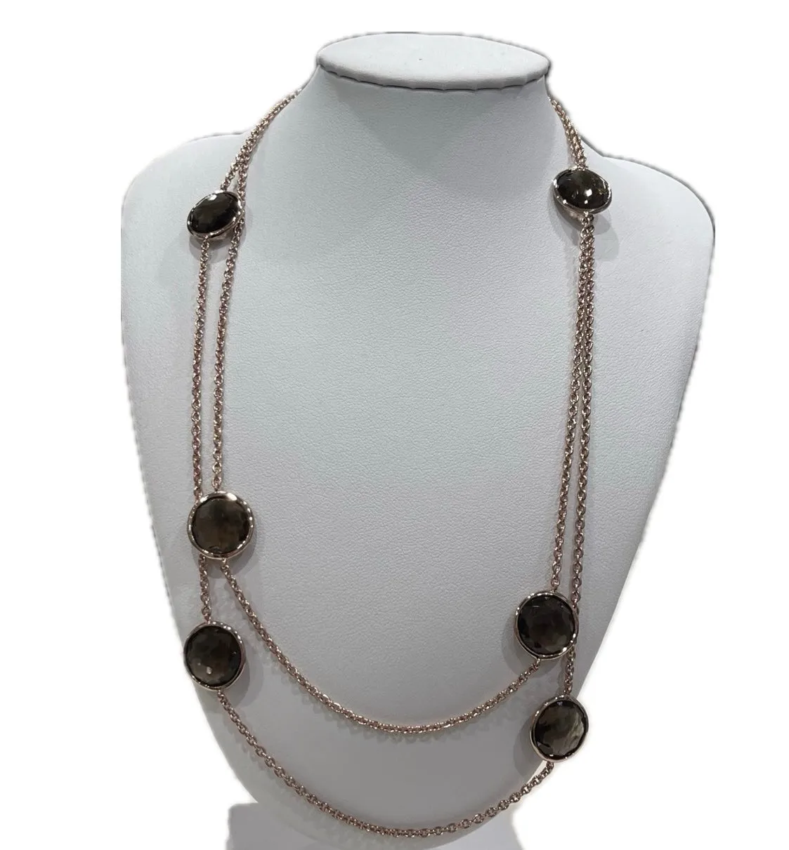 Ippolita Rock Candy Rose Gold 6 Stone Smoke Quartz Necklace