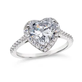 Kate 14 White Diamond Crystalline 1ct Heart Ring