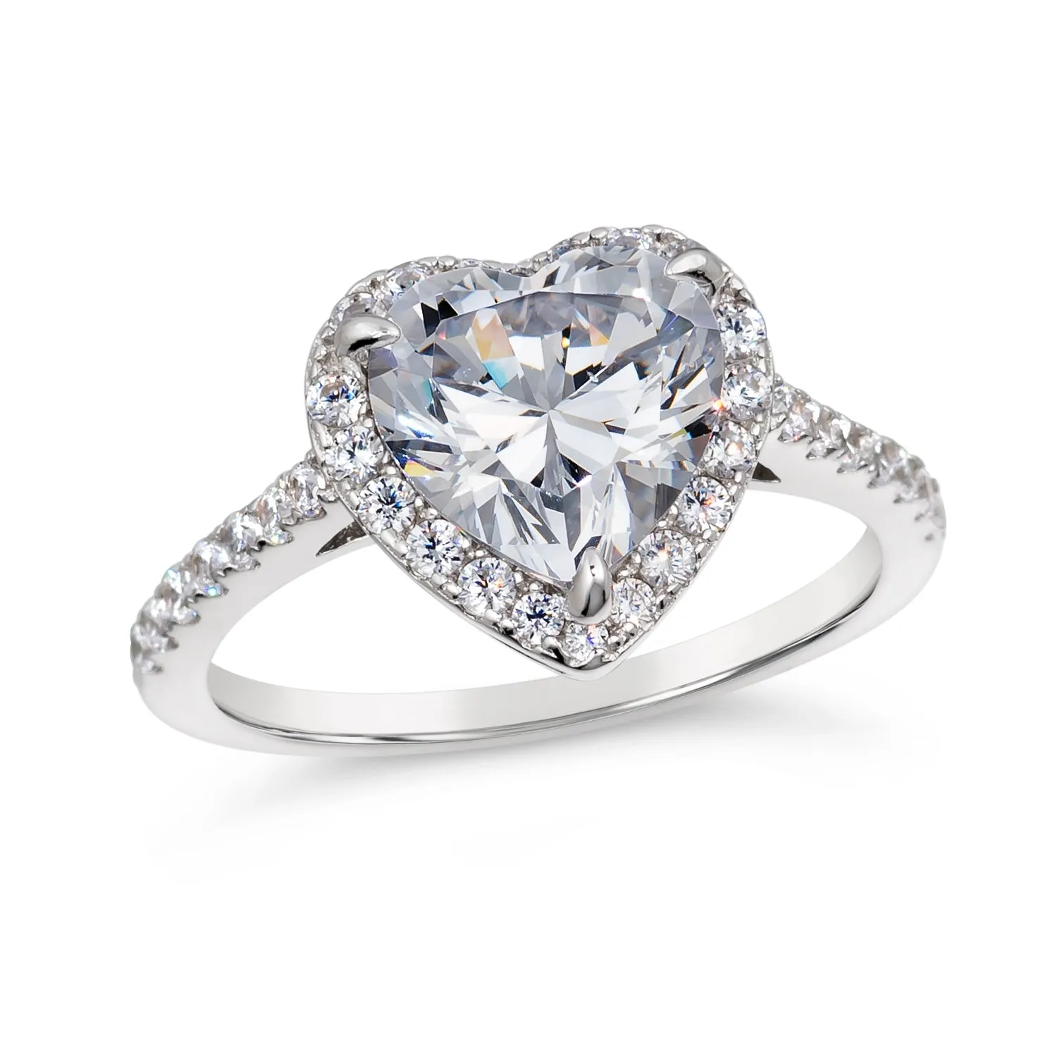 Kate 14 White Diamond Crystalline 1ct Heart Ring