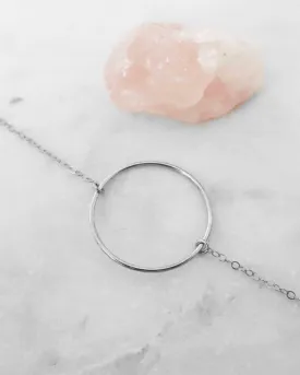 Large Circle Necklace  - Sterling Silver