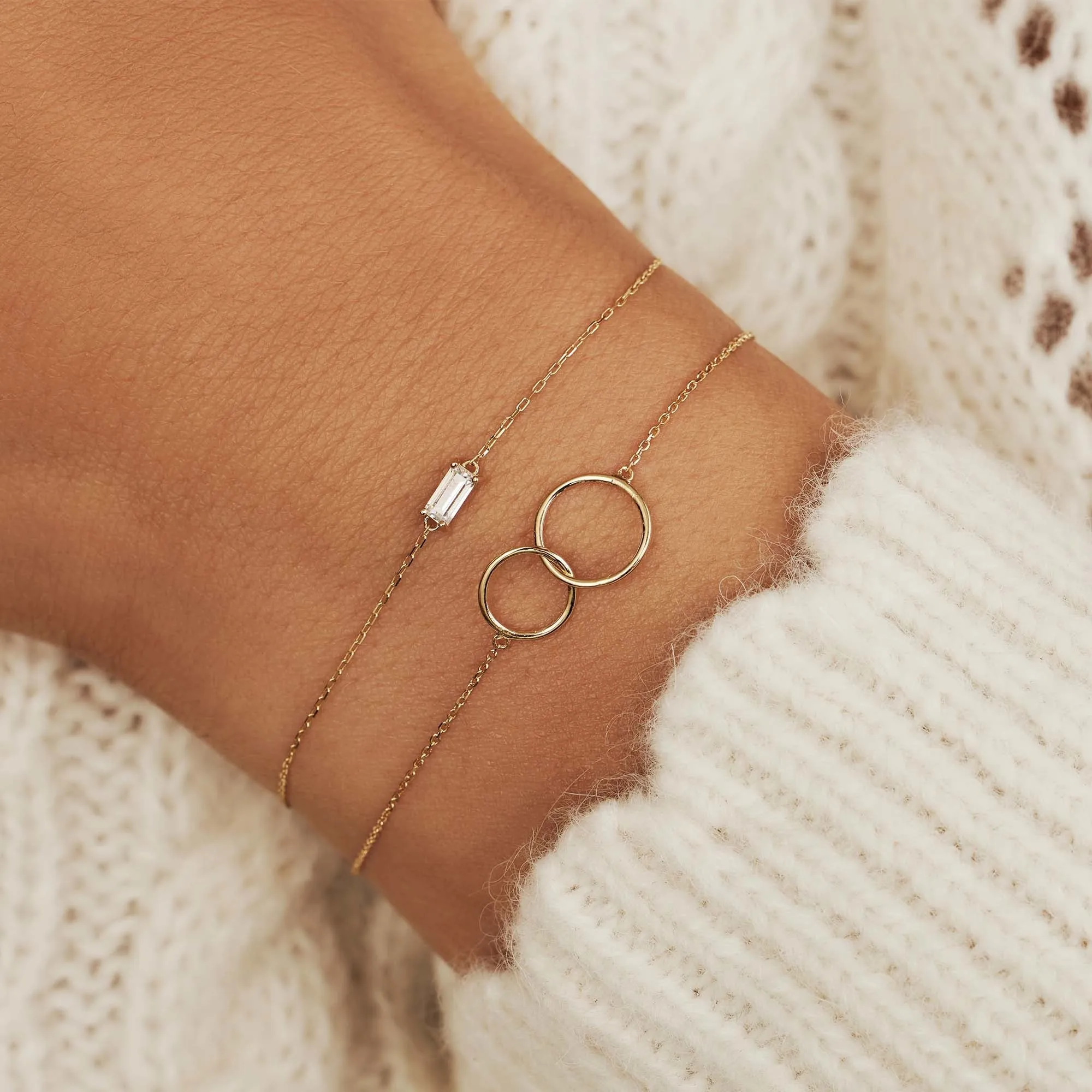 Le Marais Loulou 14 karat gold bracelet with rings