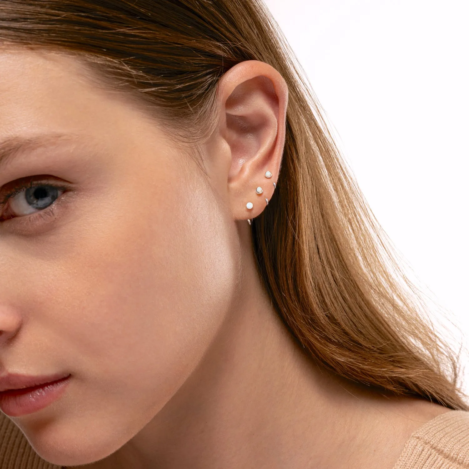 Little Opal Huggies Hoops