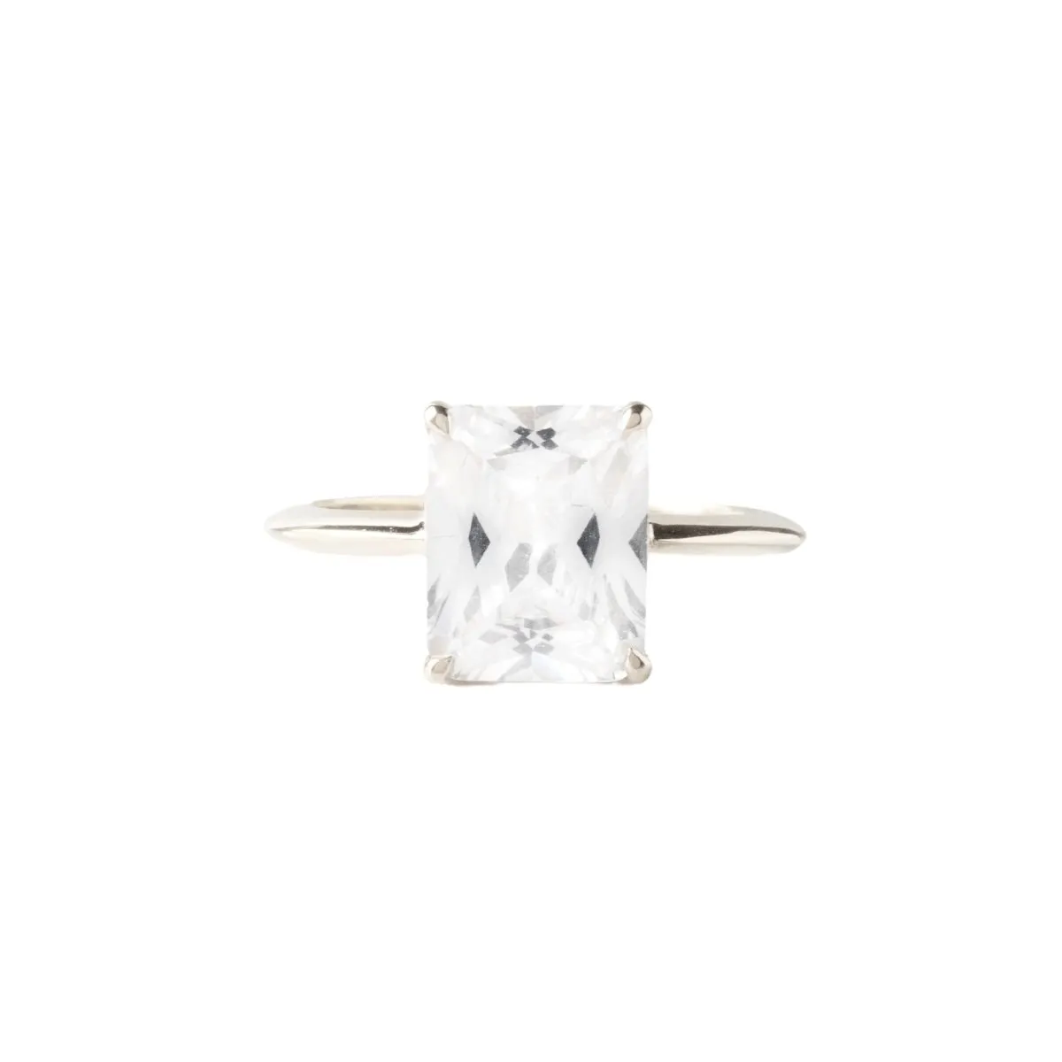 LOVE VINTAGE SOLITAIRE RING - CUBIC ZIRCONIA & SILVER