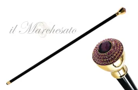 Luxury Walkingstick - Fuchsia Crystals Knob