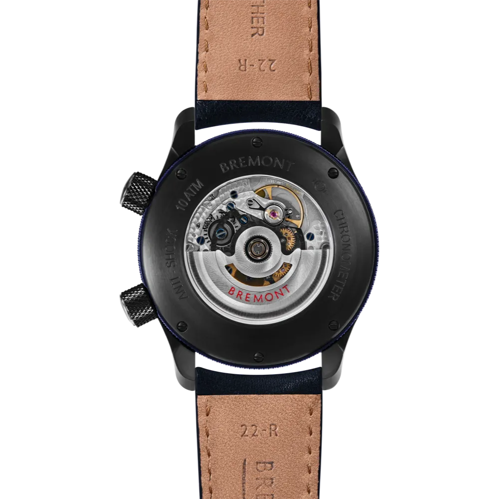 MBII Custom DLC, Black Dial with Blue Barrel & Open Case Back