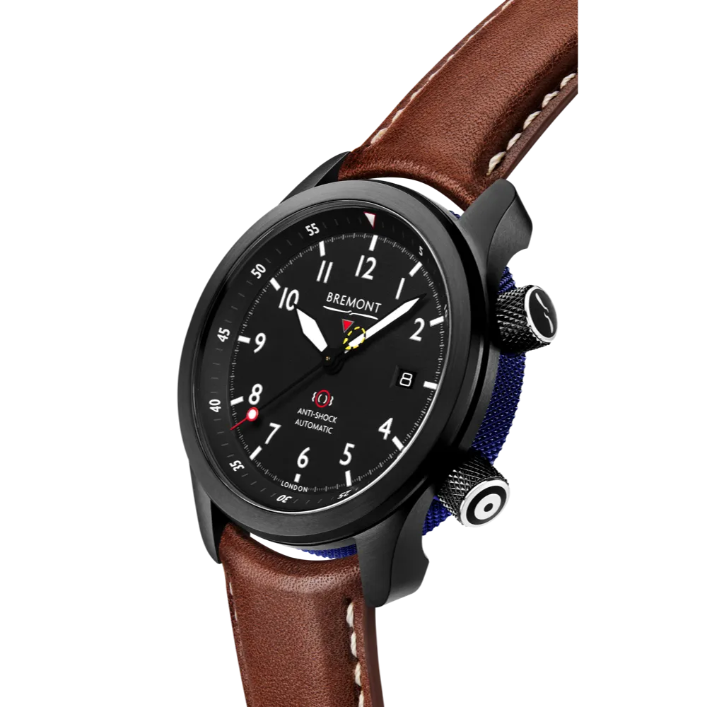 MBII Custom DLC, Black Dial with Blue Barrel & Open Case Back