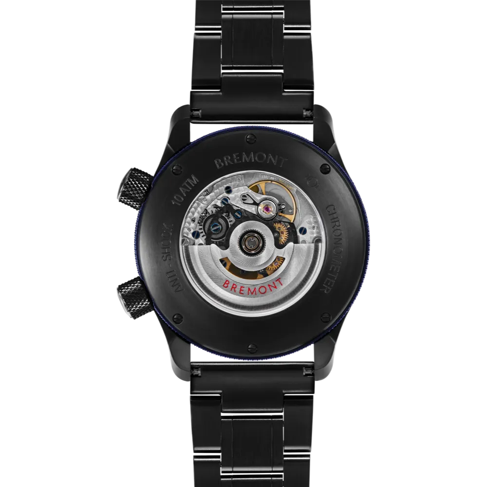 MBII Custom DLC, Black Dial with Blue Barrel & Open Case Back