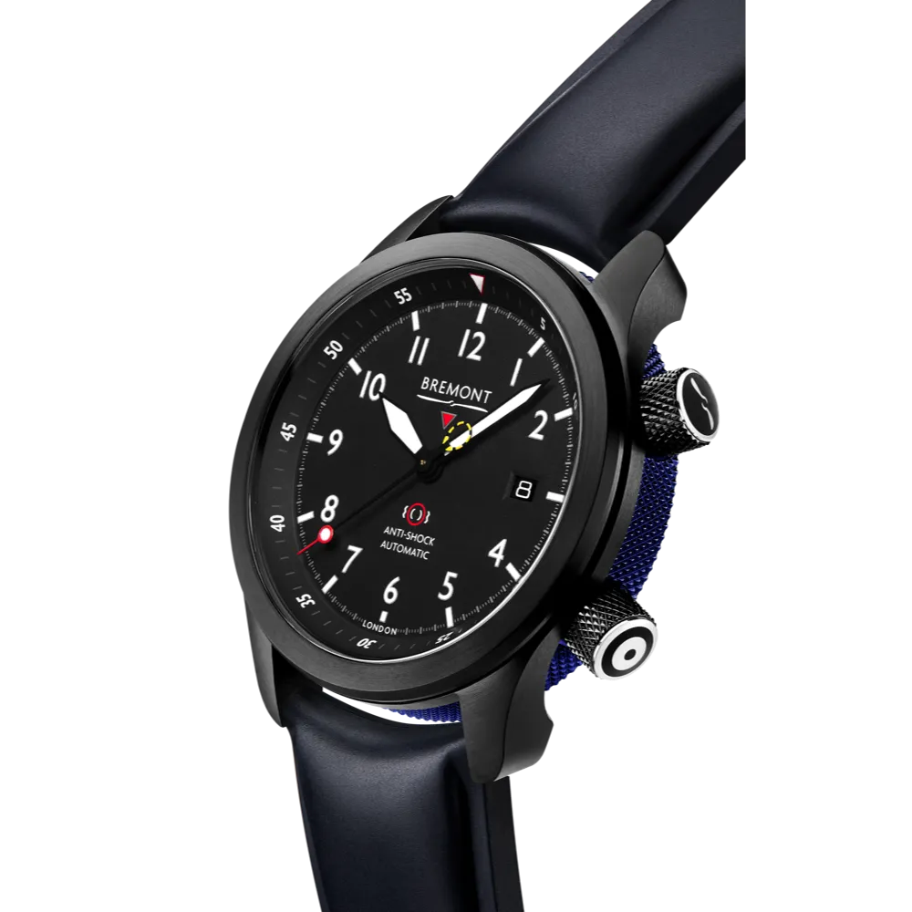 MBII Custom DLC, Black Dial with Blue Barrel & Open Case Back