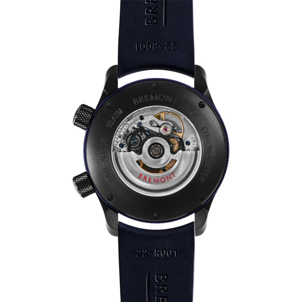MBII Custom DLC, Black Dial with Blue Barrel & Open Case Back