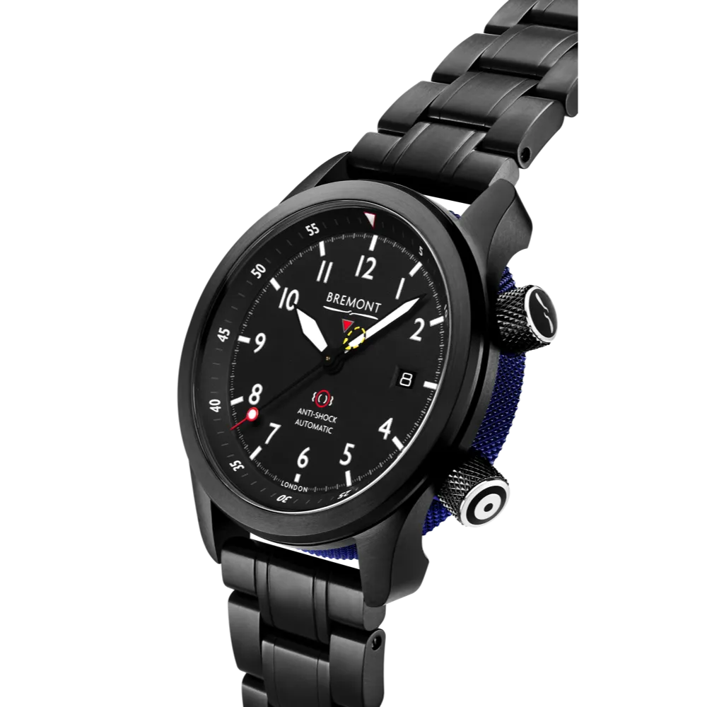 MBII Custom DLC, Black Dial with Blue Barrel & Open Case Back