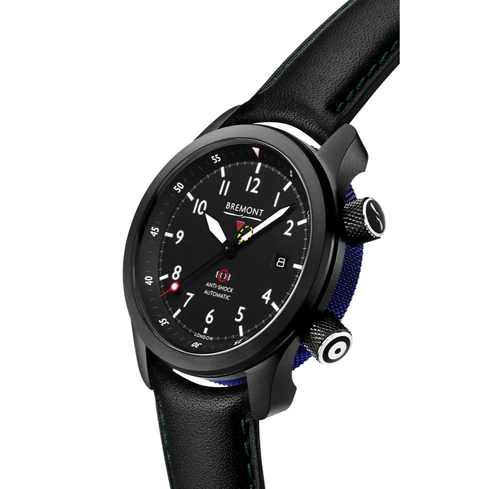 MBII Custom DLC, Black Dial with Blue Barrel & Open Case Back