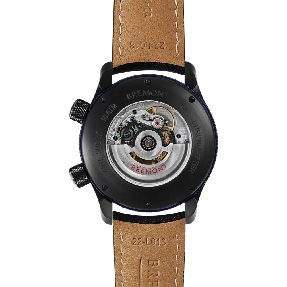 MBII Custom DLC, Black Dial with Blue Barrel & Open Case Back