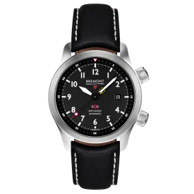 MBII Custom Stainless Steel, Black Dial with Blue Barrel & Closed Case Back