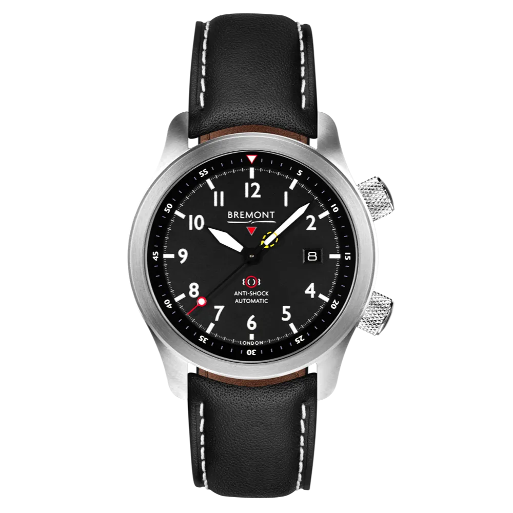 MBII Custom Stainless Steel, Black Dial with Blue Barrel & Closed Case Back