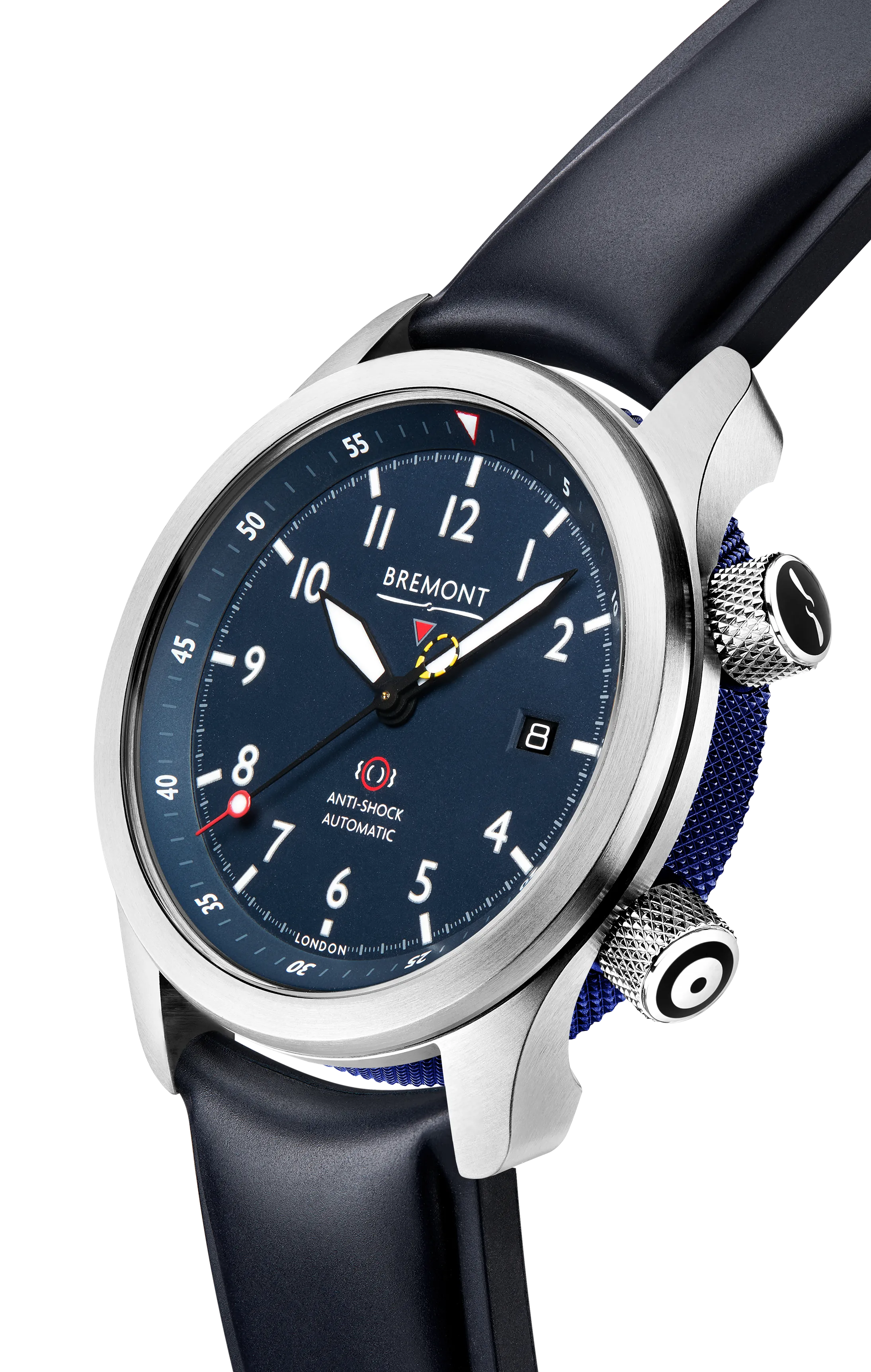 MBII Custom Stainless Steel, Blue Dial with Dark Blue Barrel & Open Case Back