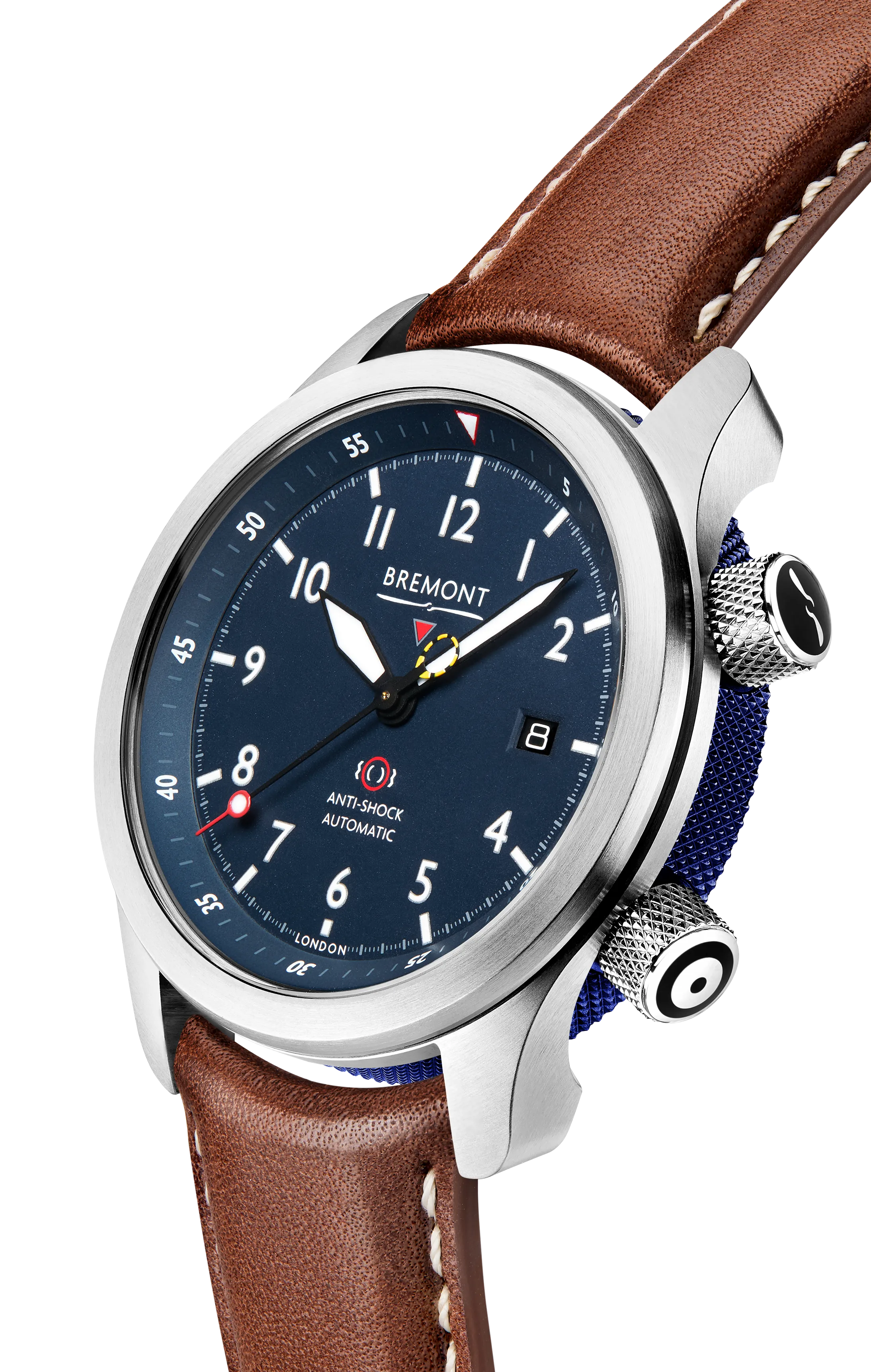 MBII Custom Stainless Steel, Blue Dial with Dark Blue Barrel & Open Case Back