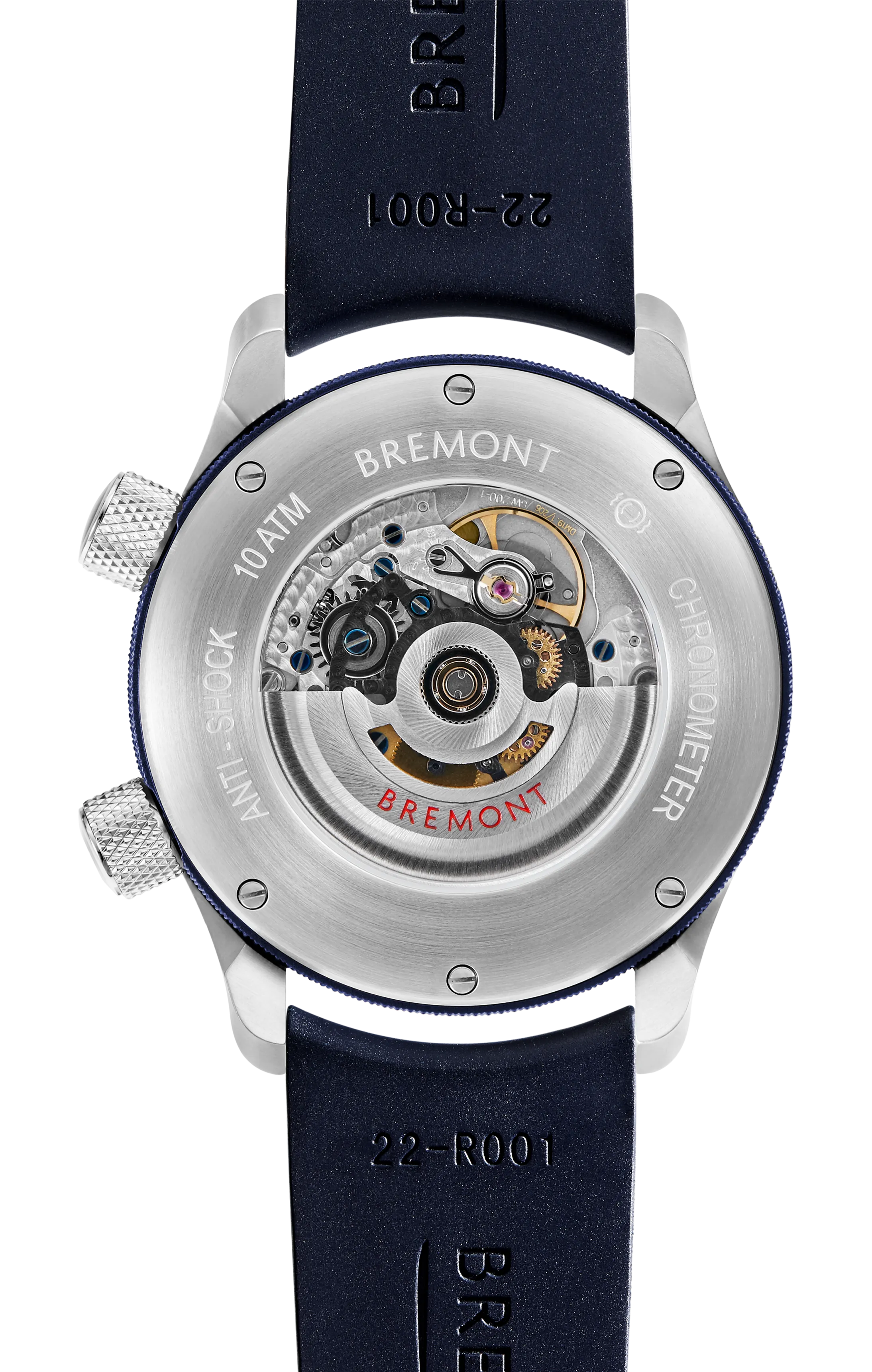 MBII Custom Stainless Steel, Blue Dial with Dark Blue Barrel & Open Case Back