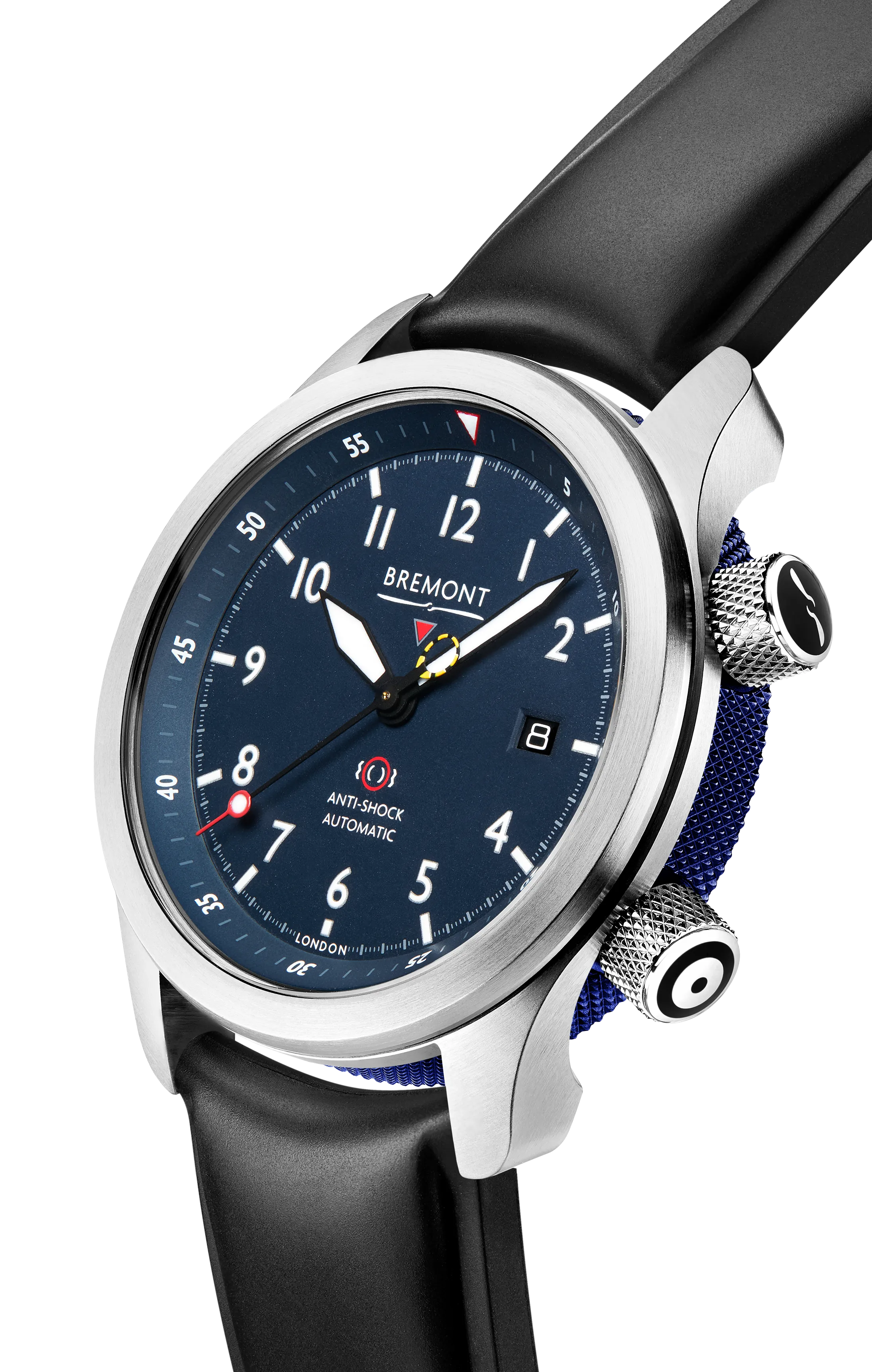 MBII Custom Stainless Steel, Blue Dial with Dark Blue Barrel & Open Case Back