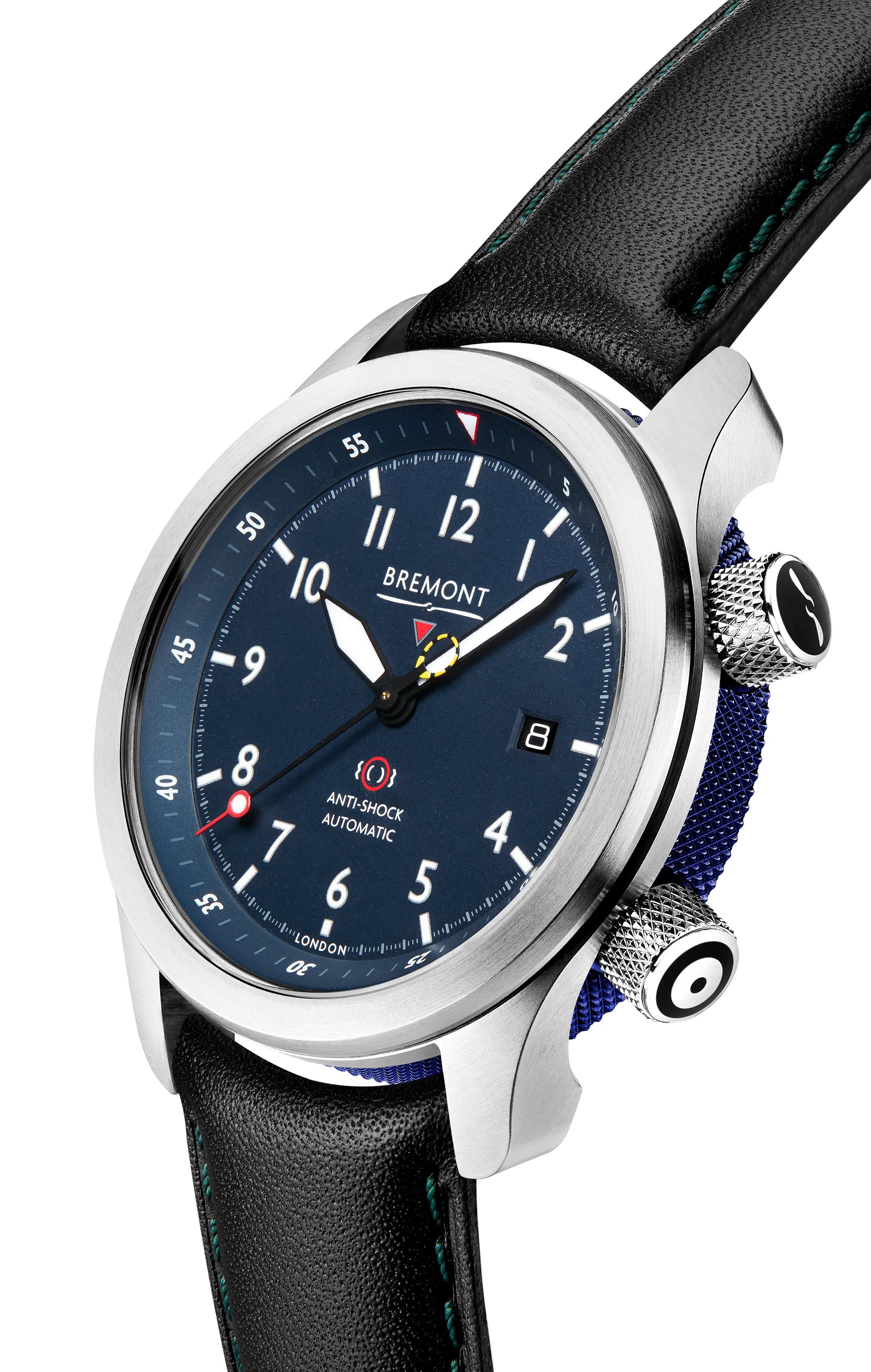 MBII Custom Stainless Steel, Blue Dial with Dark Blue Barrel & Open Case Back