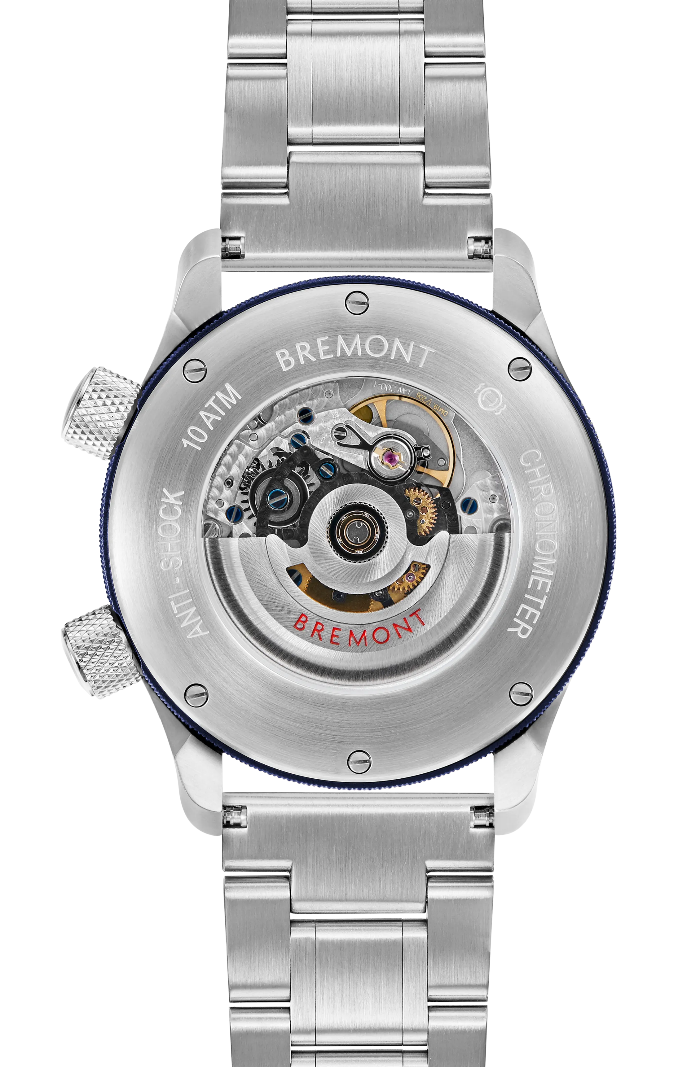 MBII Custom Stainless Steel, Blue Dial with Dark Blue Barrel & Open Case Back