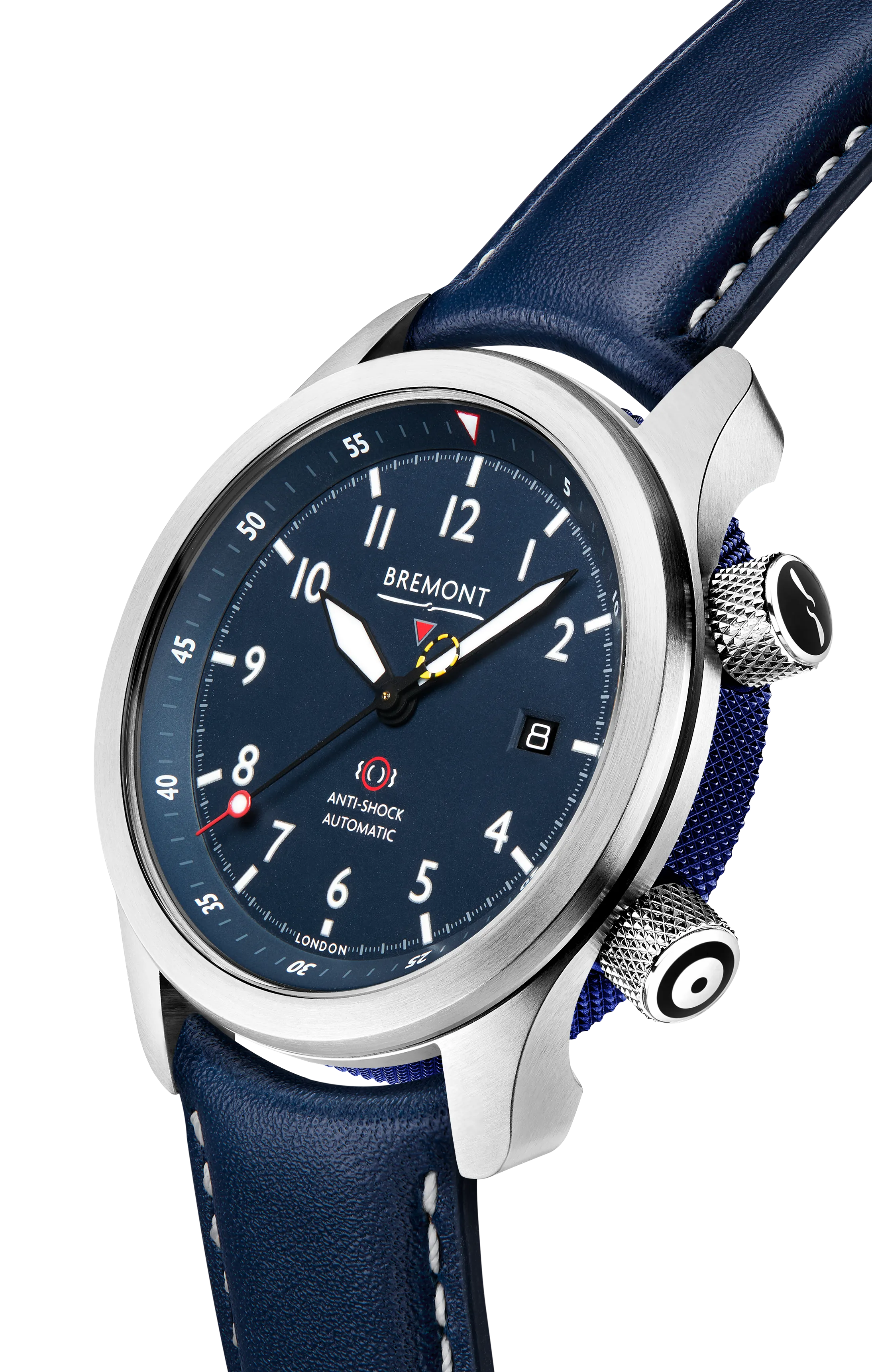 MBII Custom Stainless Steel, Blue Dial with Dark Blue Barrel & Open Case Back