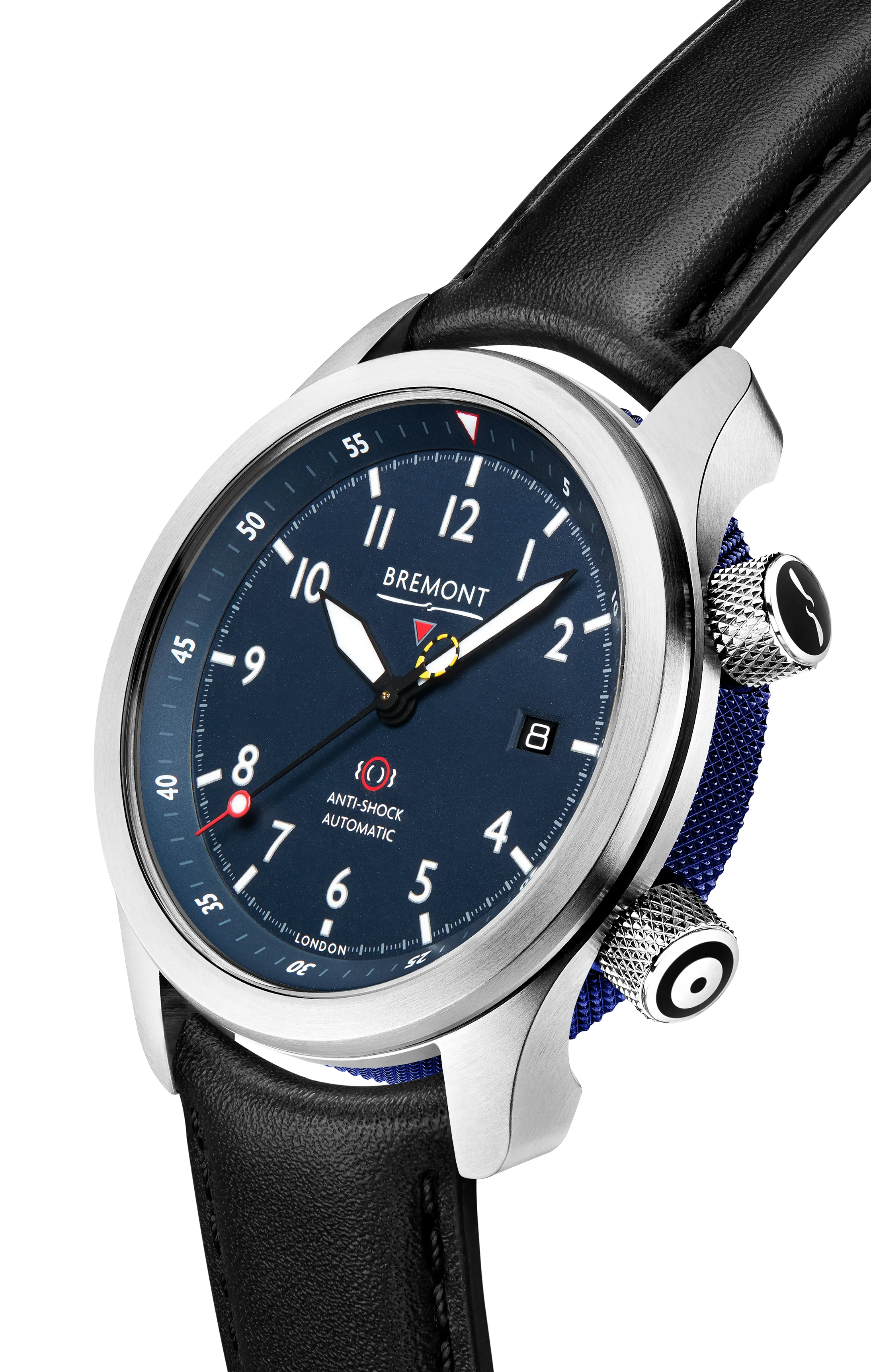 MBII Custom Stainless Steel, Blue Dial with Dark Blue Barrel & Open Case Back