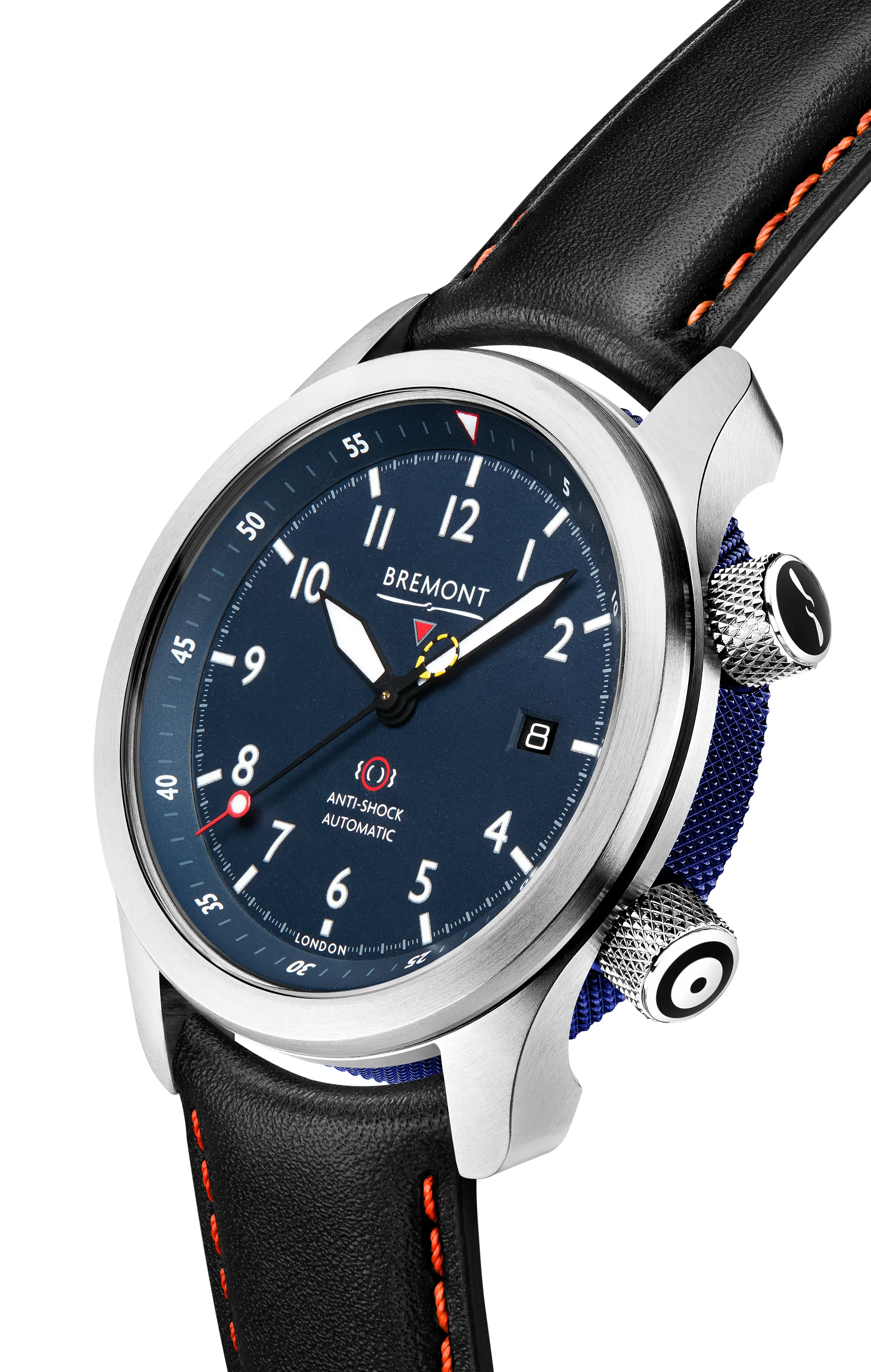 MBII Custom Stainless Steel, Blue Dial with Dark Blue Barrel & Open Case Back