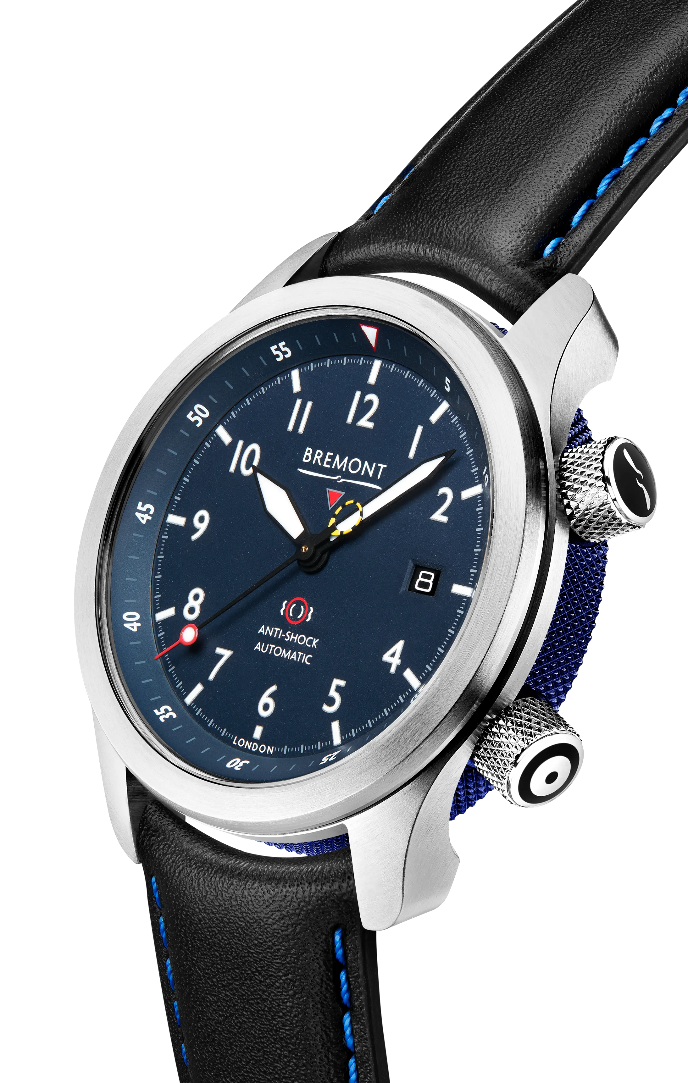 MBII Custom Stainless Steel, Blue Dial with Dark Blue Barrel & Open Case Back