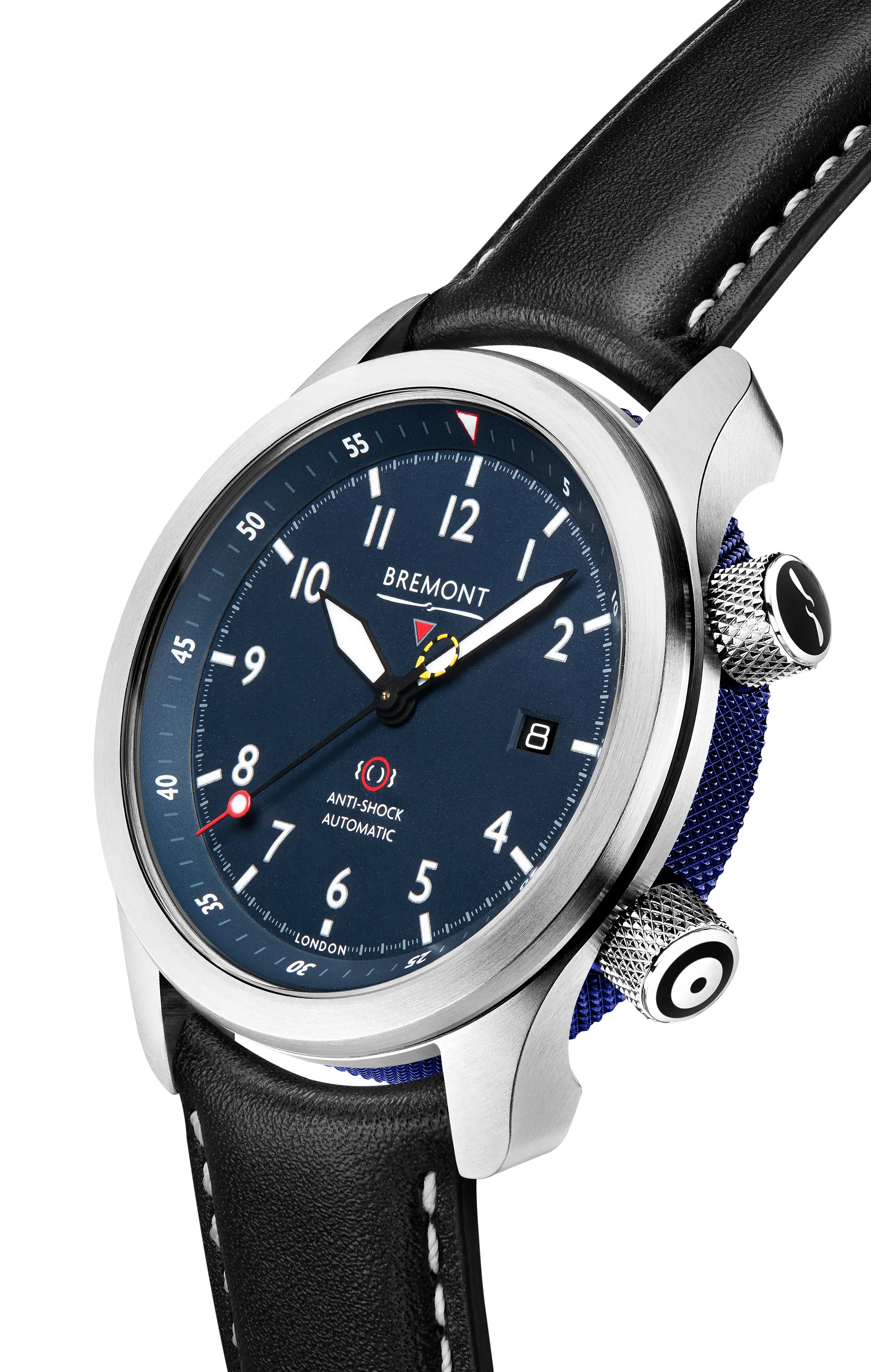 MBII Custom Stainless Steel, Blue Dial with Dark Blue Barrel & Open Case Back