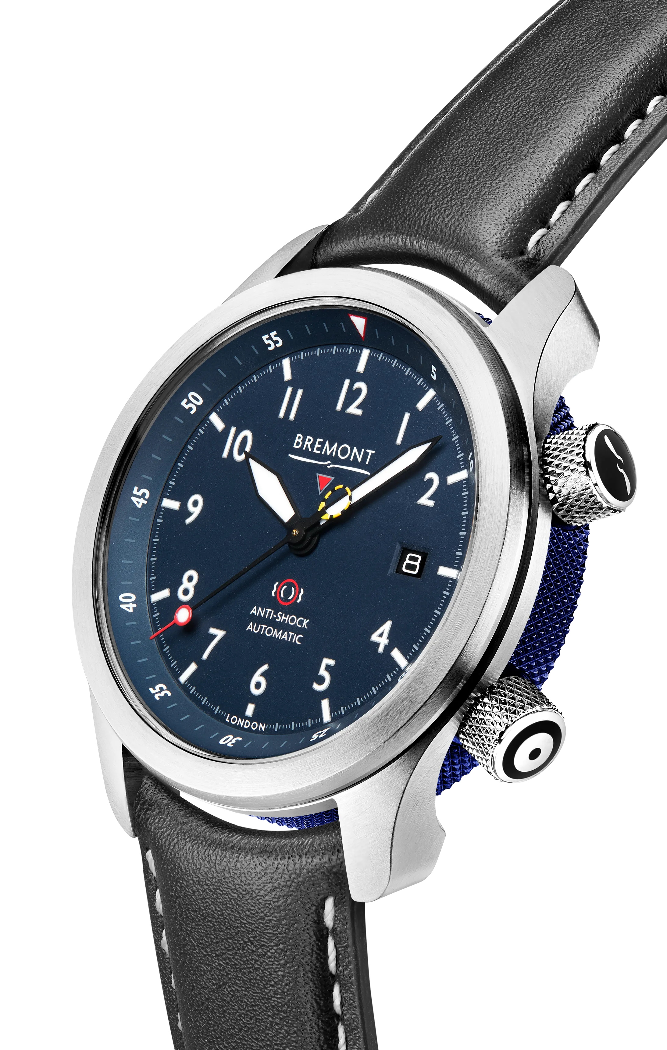 MBII Custom Stainless Steel, Blue Dial with Dark Blue Barrel & Open Case Back