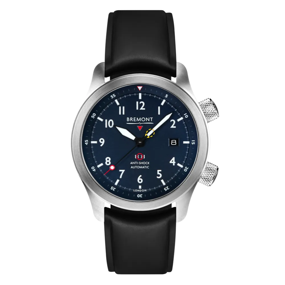 MBII Custom Stainless Steel, Blue Dial with Orange Barrel & Open Case Back