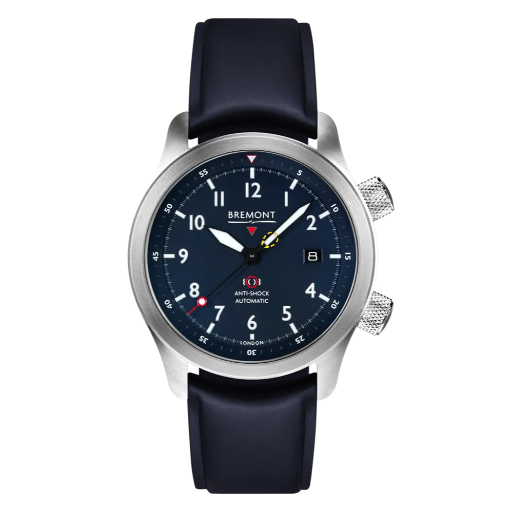 MBII Custom Stainless Steel, Blue Dial with Orange Barrel & Open Case Back