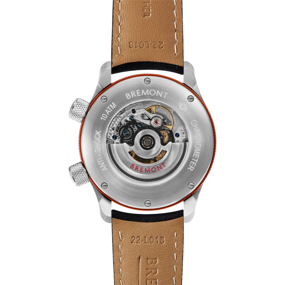 MBII Custom Stainless Steel, Blue Dial with Orange Barrel & Open Case Back