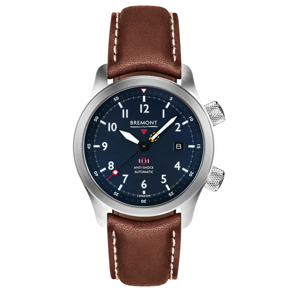 MBII Custom Stainless Steel, Blue Dial with Orange Barrel & Open Case Back