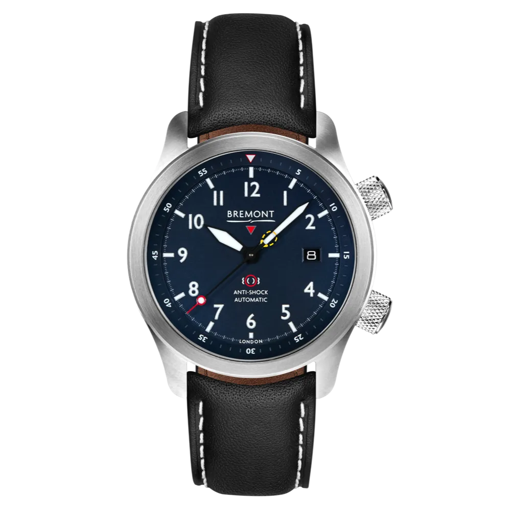 MBII Custom Stainless Steel, Blue Dial with Orange Barrel & Open Case Back