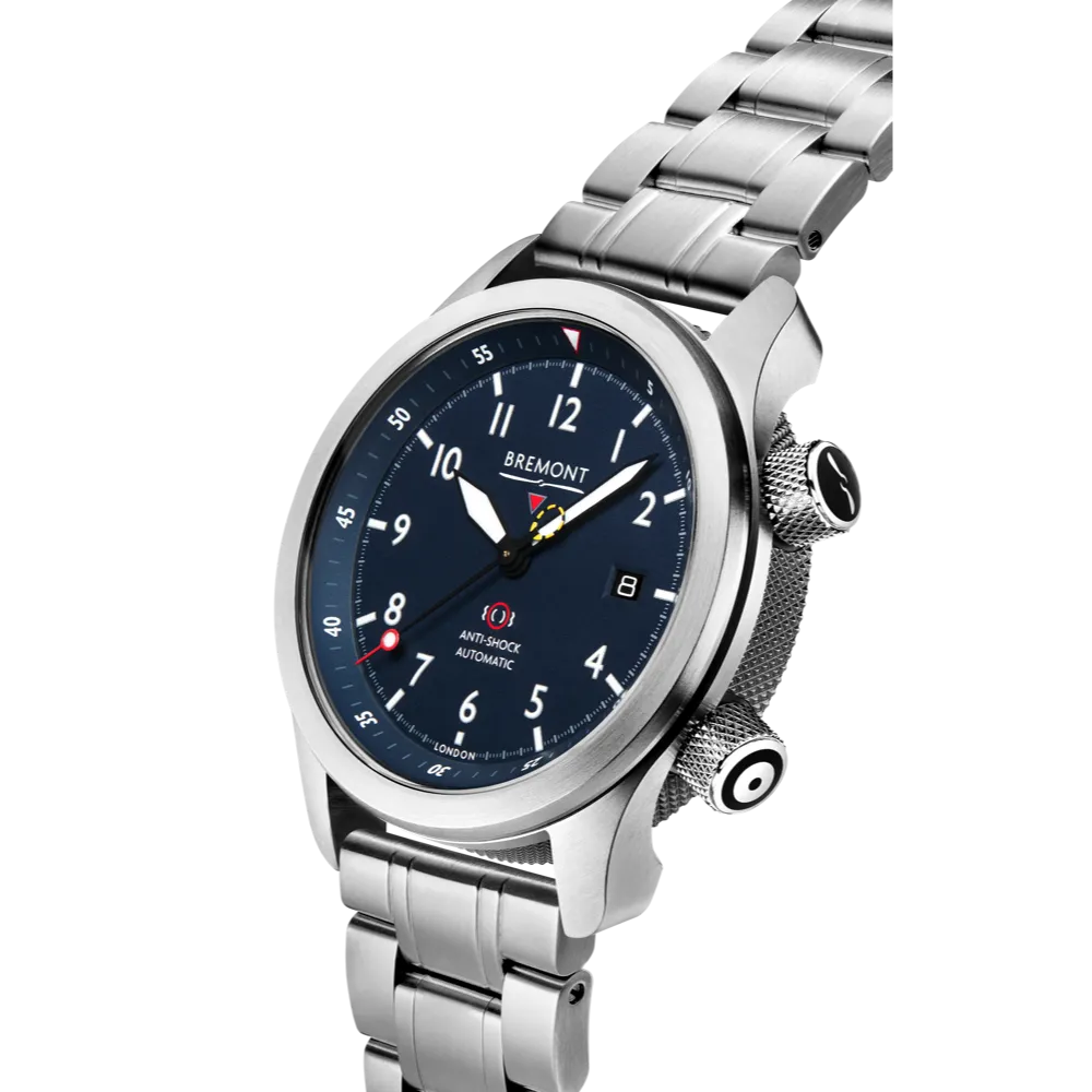 MBII Custom Stainless Steel, Blue Dial with Titanium Barrel & Closed Case Back