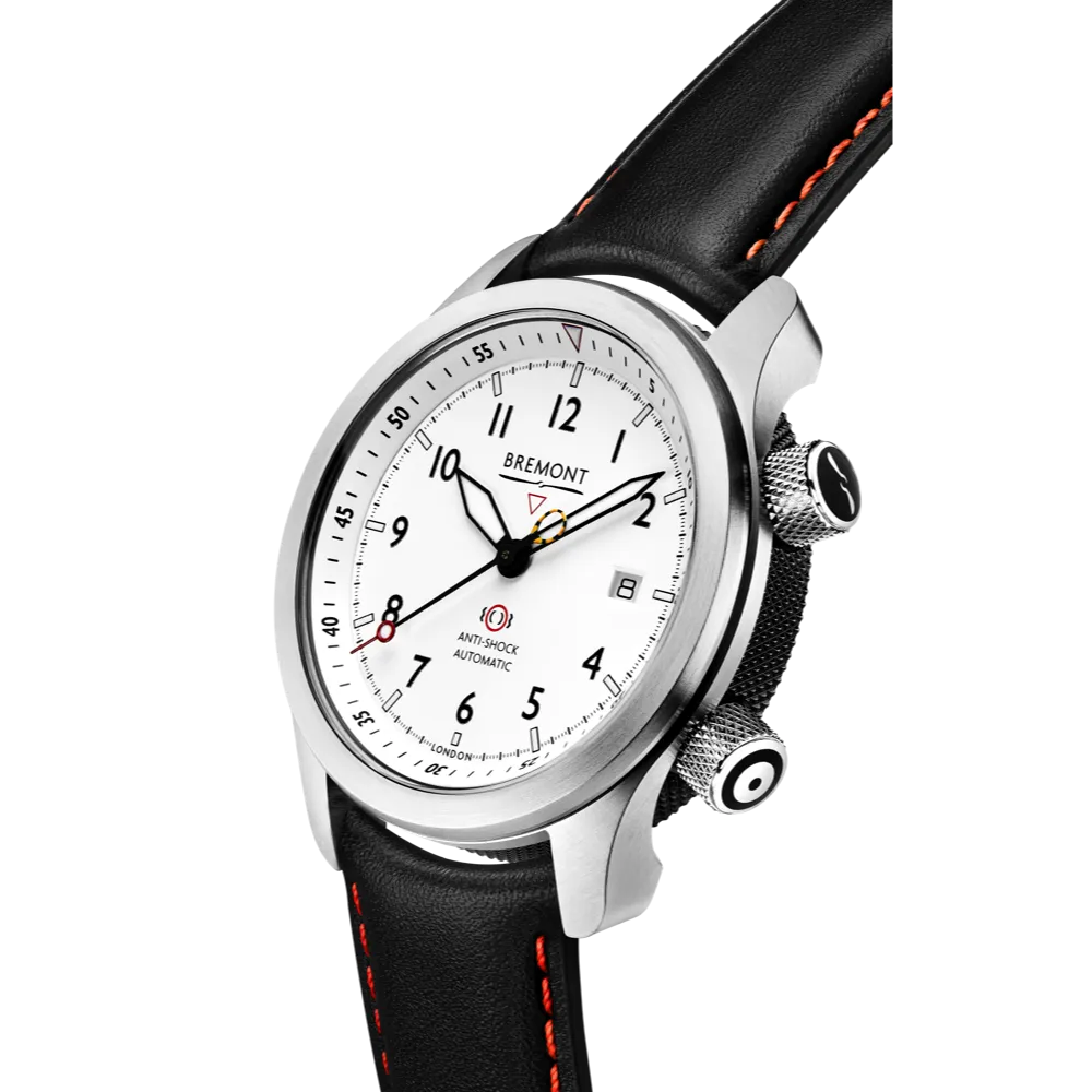 MBII Custom Stainless Steel, White Dial with Jet Barrel & Open Case Back