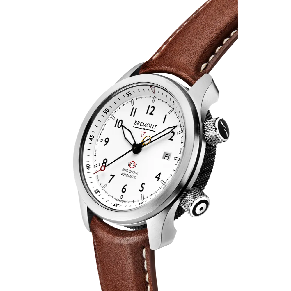 MBII Custom Stainless Steel, White Dial with Jet Barrel & Open Case Back