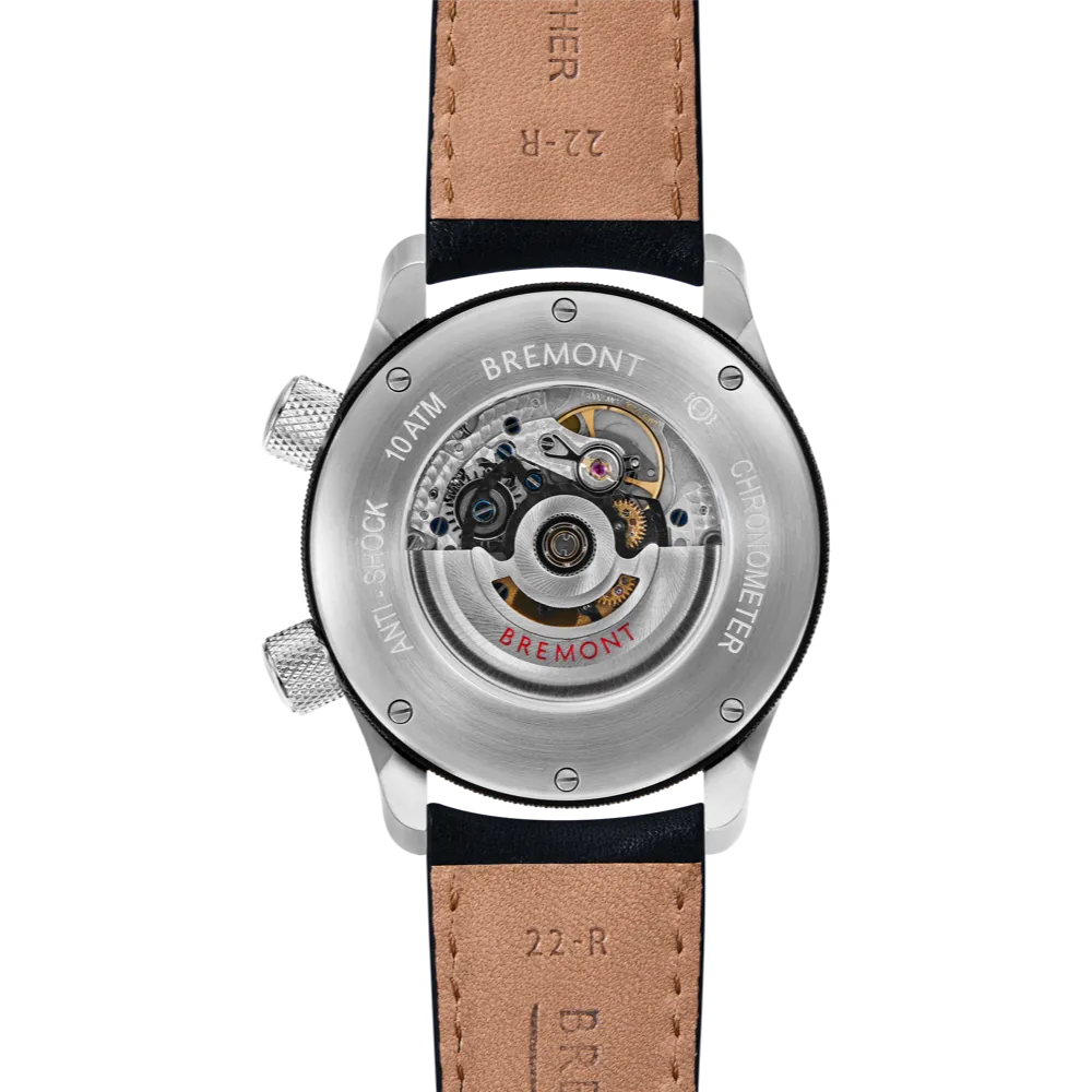 MBII Custom Stainless Steel, White Dial with Jet Barrel & Open Case Back