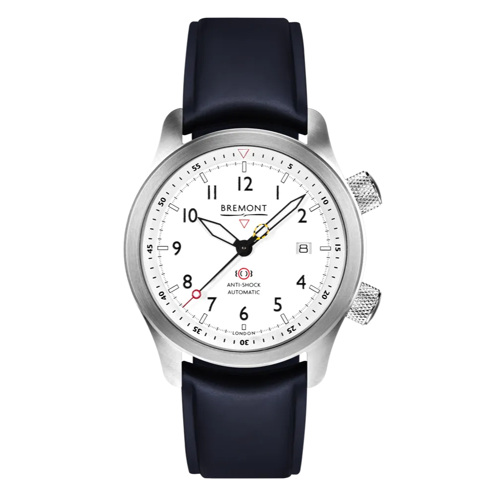 MBII Custom Stainless Steel, White Dial with Jet Barrel & Open Case Back