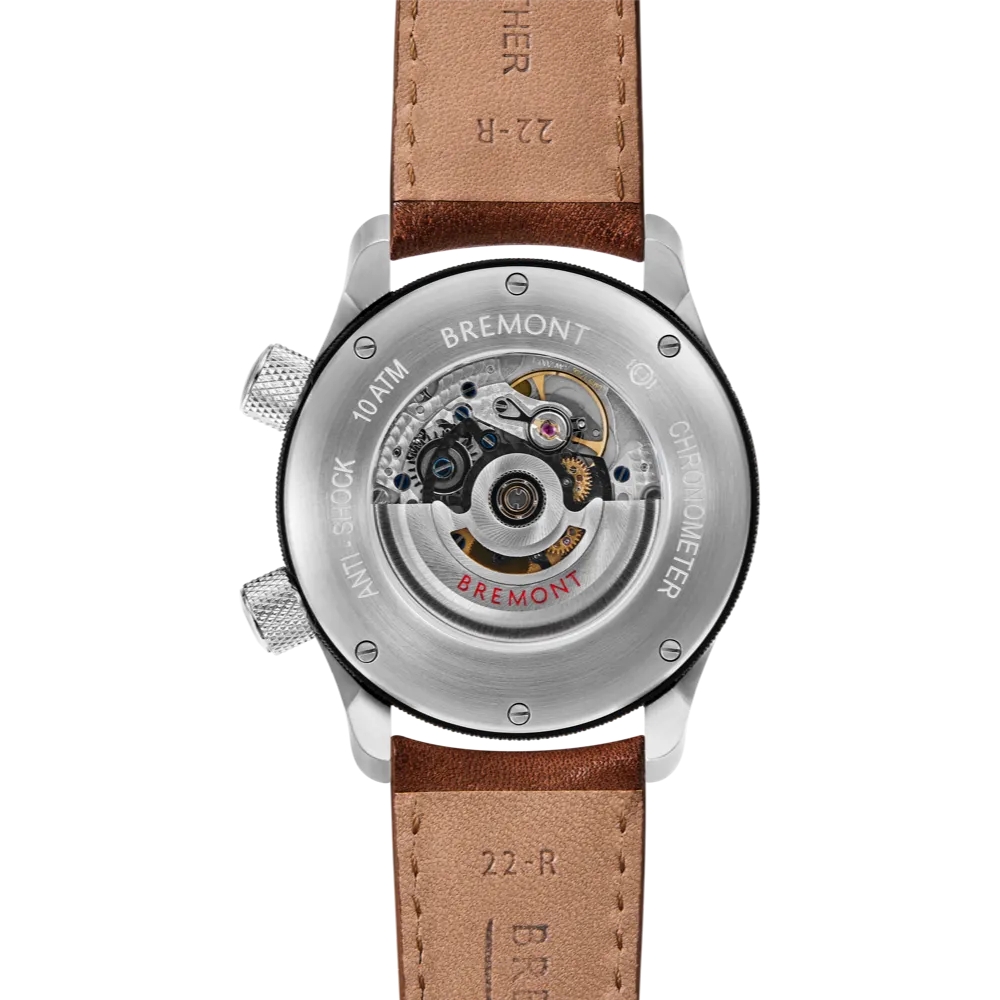 MBII Custom Stainless Steel, White Dial with Jet Barrel & Open Case Back
