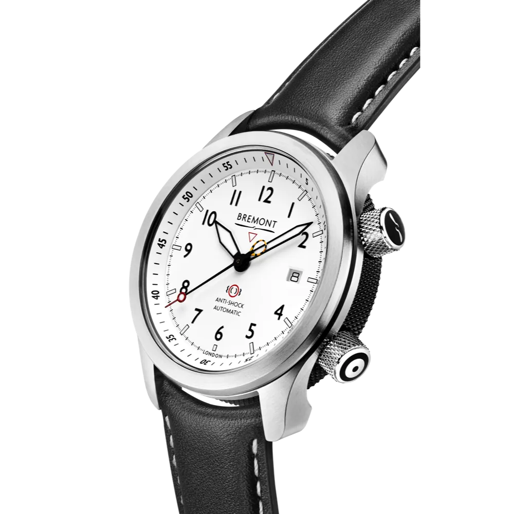 MBII Custom Stainless Steel, White Dial with Jet Barrel & Open Case Back