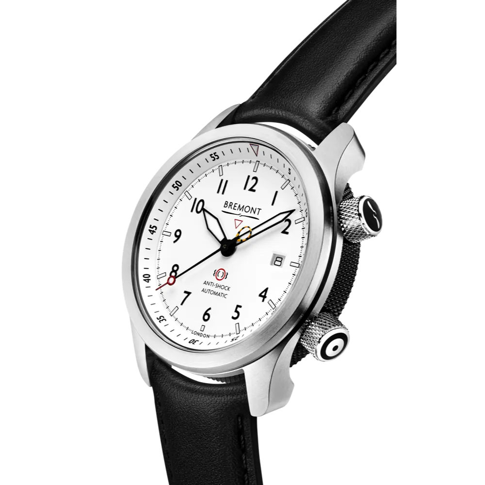 MBII Custom Stainless Steel, White Dial with Jet Barrel & Open Case Back