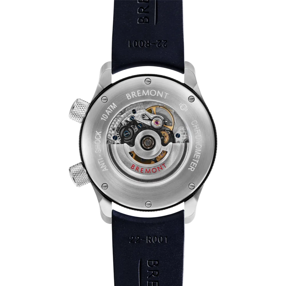 MBII Custom Stainless Steel, White Dial with Jet Barrel & Open Case Back