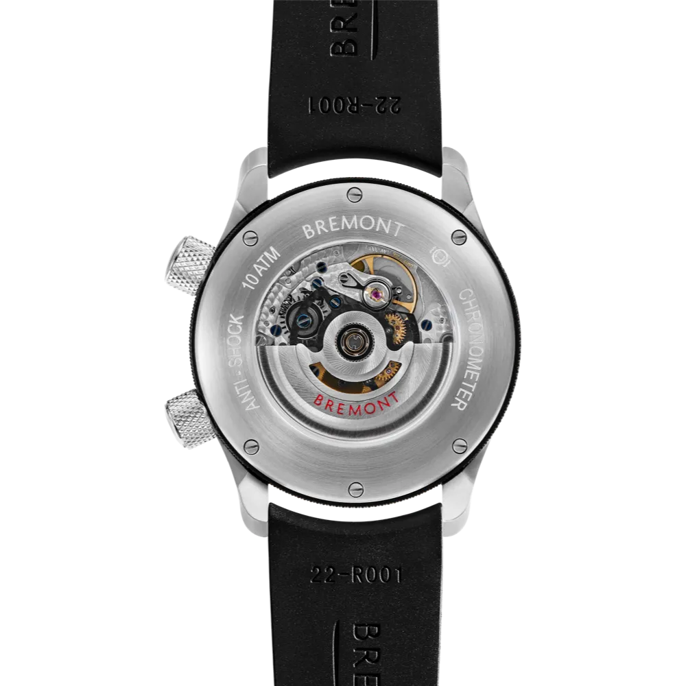 MBII Custom Stainless Steel, White Dial with Jet Barrel & Open Case Back