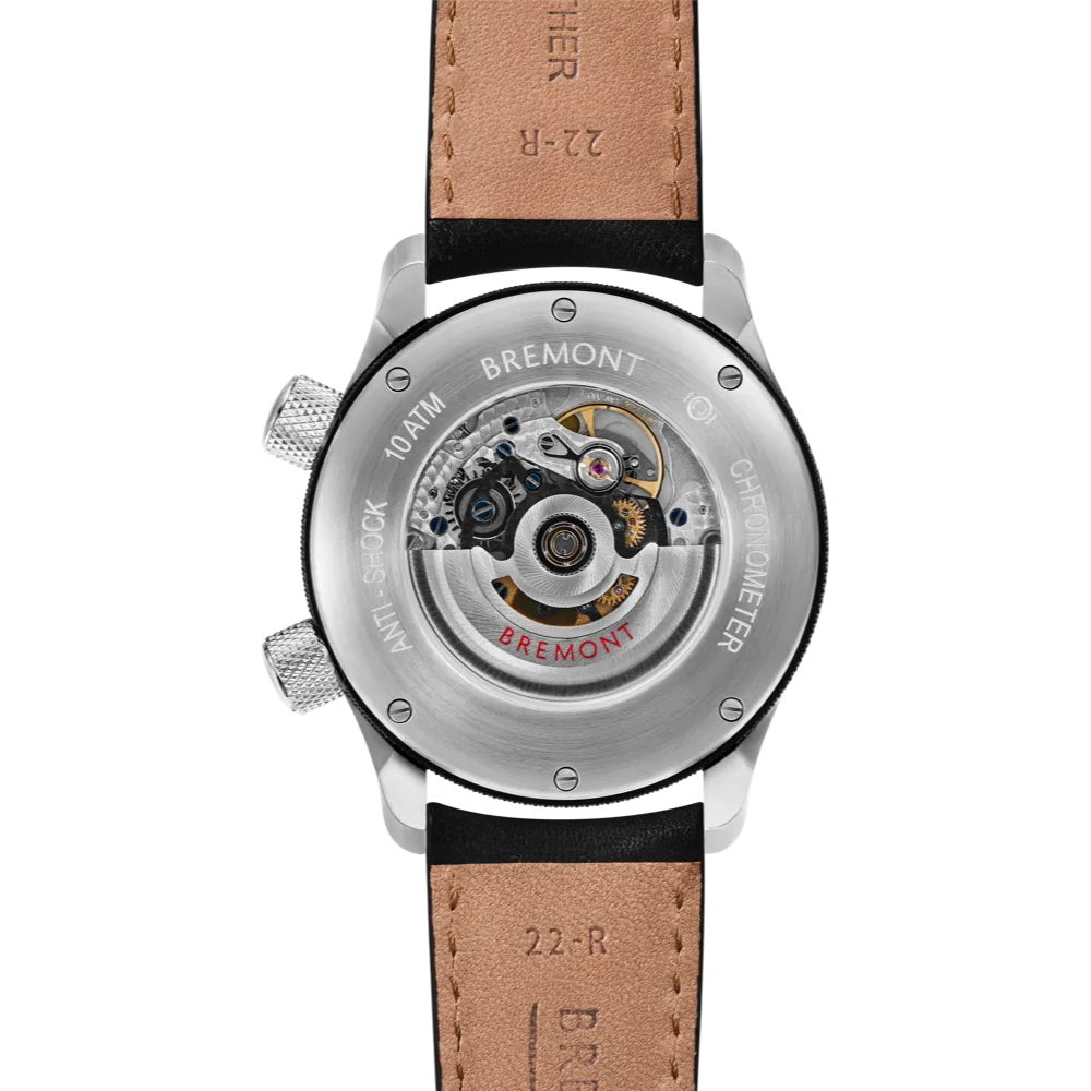 MBII Custom Stainless Steel, White Dial with Jet Barrel & Open Case Back