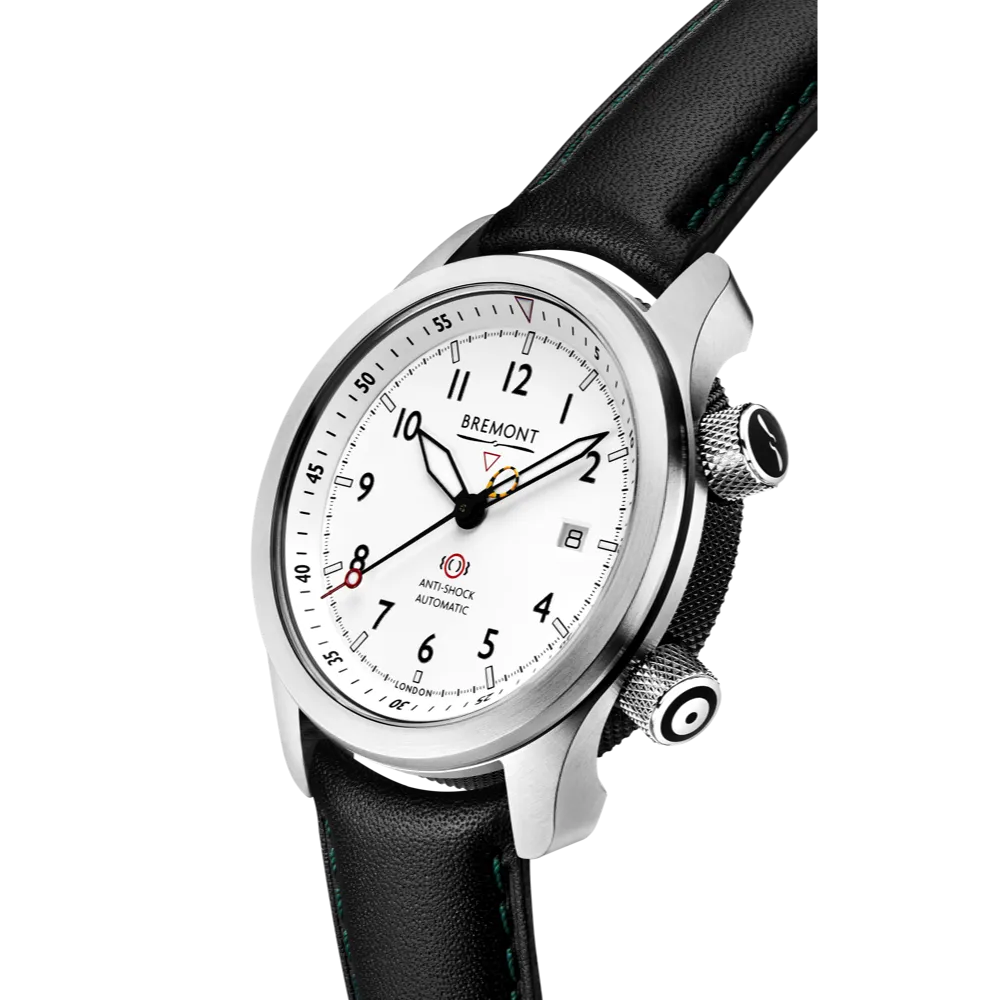 MBII Custom Stainless Steel, White Dial with Jet Barrel & Open Case Back