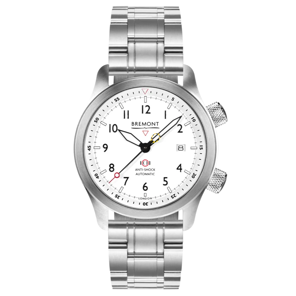 MBII Custom Stainless Steel, White Dial with Yellow Barrel & Open Case Back
