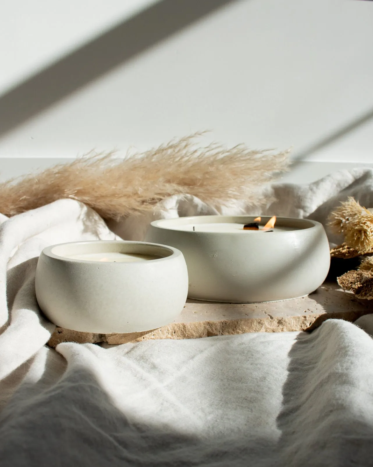 Mojave Dreams Coconut Soy Candle - Concrete Wooden Wick Vessel